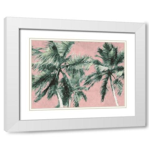 Fun Palms White Modern Wood Framed Art Print with Double Matting by Blue, Nina