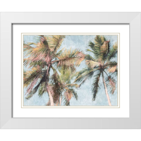 Fun Palms White Modern Wood Framed Art Print with Double Matting by Blue, Nina