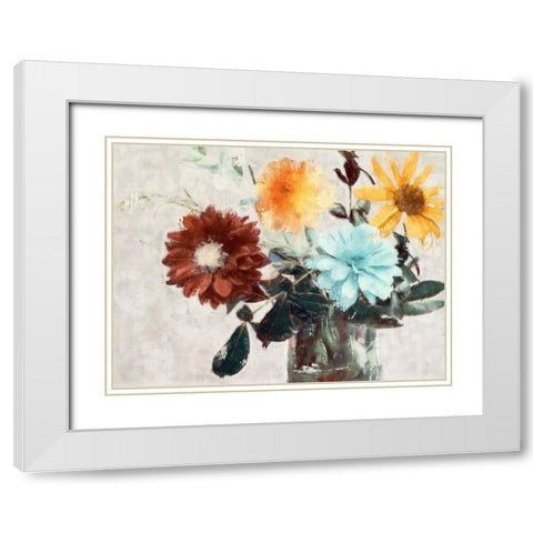 Summer Bouquet II White Modern Wood Framed Art Print with Double Matting by Blue, Nina
