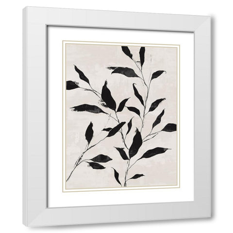 Noir Botanical White Modern Wood Framed Art Print with Double Matting by Blue, Nina