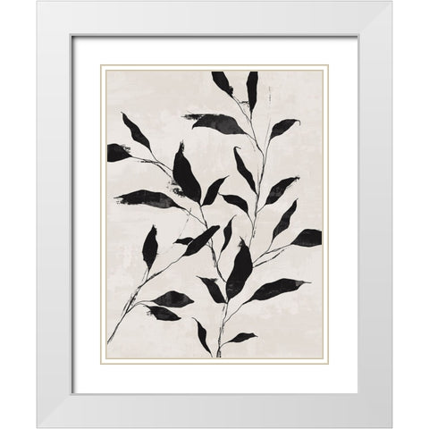 Noir Botanical White Modern Wood Framed Art Print with Double Matting by Blue, Nina