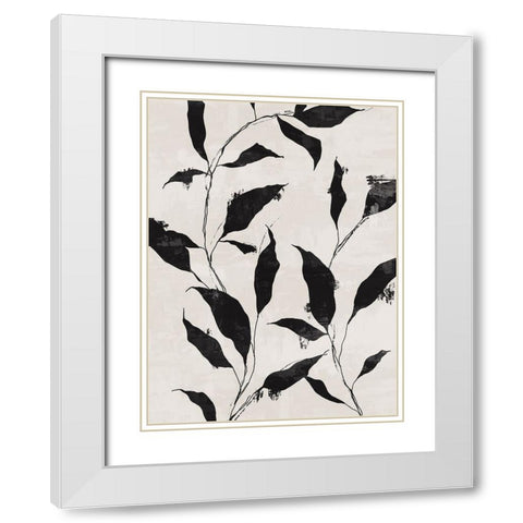 Noir Botanical II White Modern Wood Framed Art Print with Double Matting by Blue, Nina