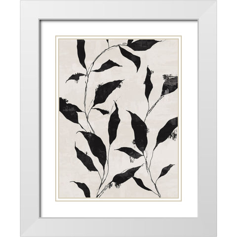 Noir Botanical II White Modern Wood Framed Art Print with Double Matting by Blue, Nina
