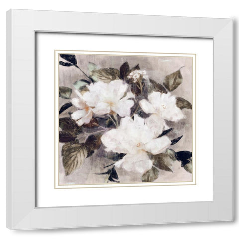 Whisper Blooms II White Modern Wood Framed Art Print with Double Matting by Blue, Nina