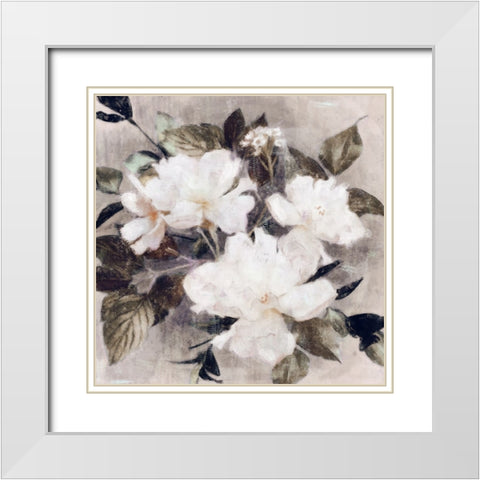 Whisper Blooms II White Modern Wood Framed Art Print with Double Matting by Blue, Nina