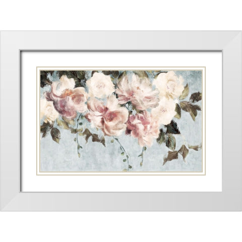 Hanging Country Blooms White Modern Wood Framed Art Print with Double Matting by Blue, Nina