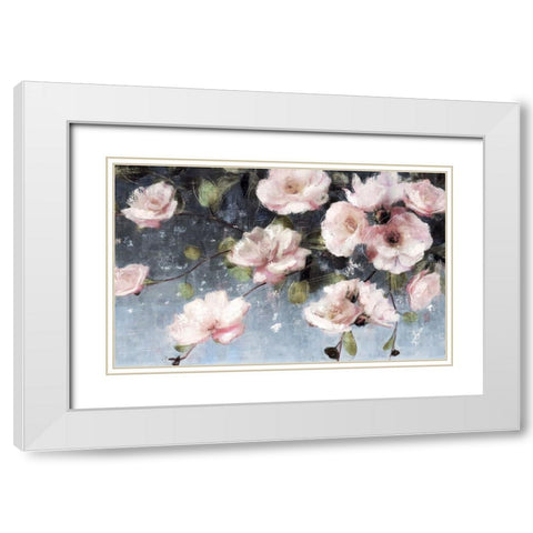 Twilight Blooms White Modern Wood Framed Art Print with Double Matting by Blue, Nina