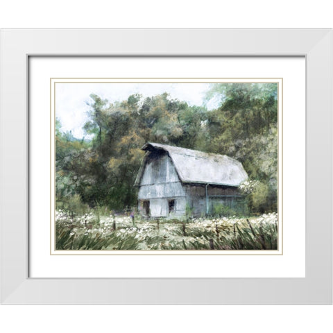 Farmhouse Barn White Modern Wood Framed Art Print with Double Matting by Blue, Nina