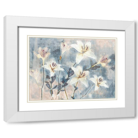 Whisper Blooms II White Modern Wood Framed Art Print with Double Matting by Blue, Nina