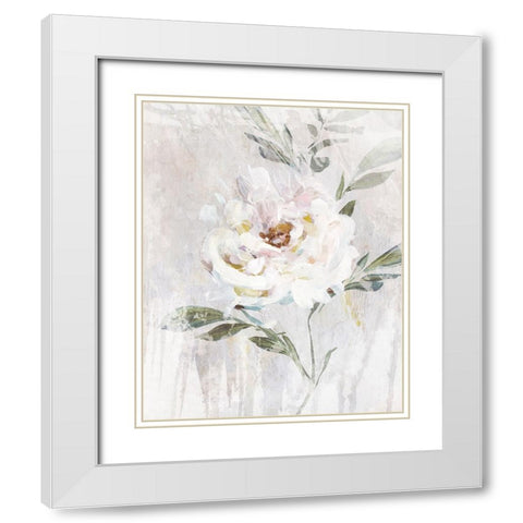 Abstract Peony II White Modern Wood Framed Art Print with Double Matting by Blue, Nina