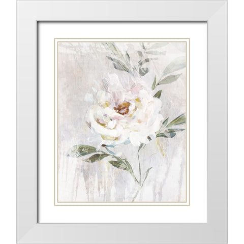 Abstract Peony II White Modern Wood Framed Art Print with Double Matting by Blue, Nina