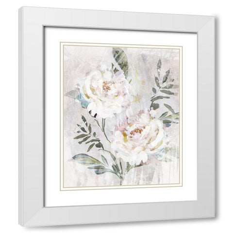 Abstract Peony III White Modern Wood Framed Art Print with Double Matting by Blue, Nina