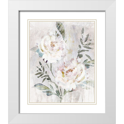 Abstract Peony III White Modern Wood Framed Art Print with Double Matting by Blue, Nina