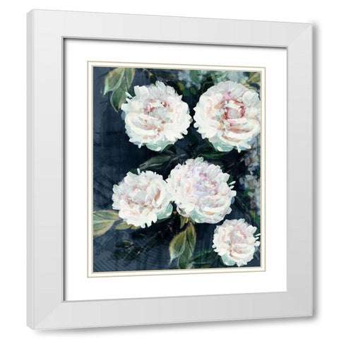 Peony Melody III White Modern Wood Framed Art Print with Double Matting by Blue, Nina