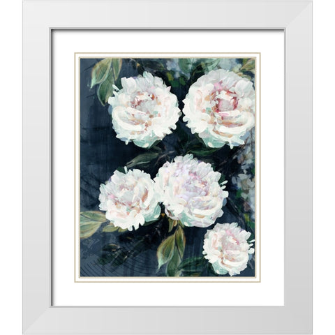 Peony Melody III White Modern Wood Framed Art Print with Double Matting by Blue, Nina