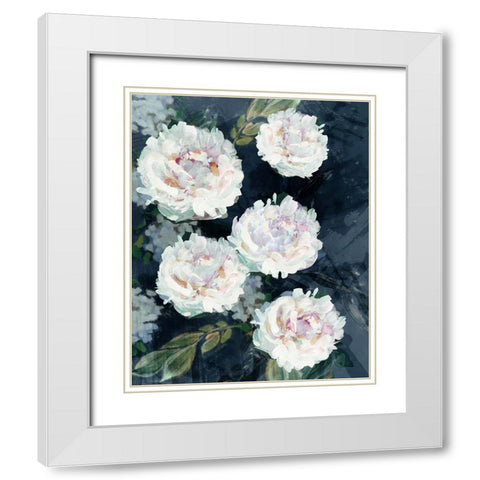 Peony Melody IV White Modern Wood Framed Art Print with Double Matting by Blue, Nina