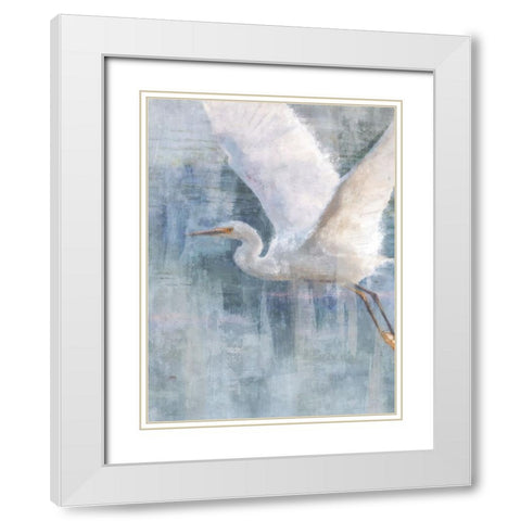 Glacier Heron II White Modern Wood Framed Art Print with Double Matting by Blue, Nina