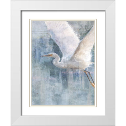 Glacier Heron II White Modern Wood Framed Art Print with Double Matting by Blue, Nina