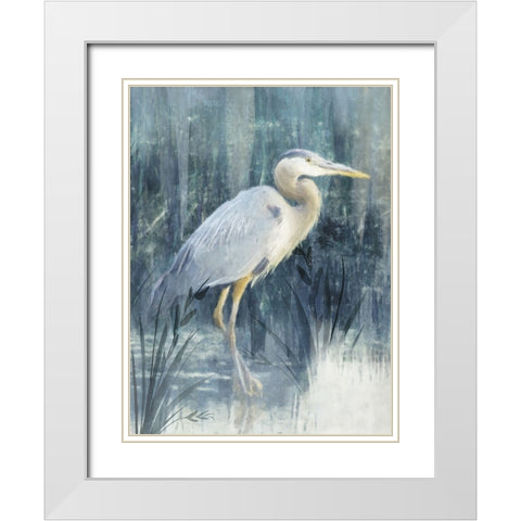 Glacier Heron III White Modern Wood Framed Art Print with Double Matting by Blue, Nina