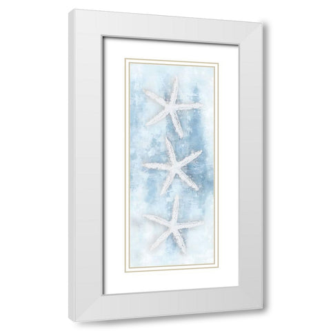 Starfish Panel White Modern Wood Framed Art Print with Double Matting by Blue, Nina