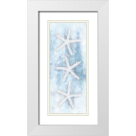 Starfish Panel White Modern Wood Framed Art Print with Double Matting by Blue, Nina