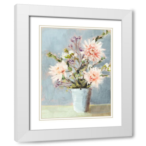 Spring Florals II White Modern Wood Framed Art Print with Double Matting by Blue, Nina