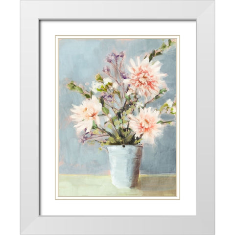Spring Florals II White Modern Wood Framed Art Print with Double Matting by Blue, Nina