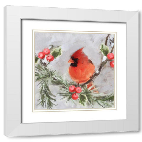 Cardinal White Modern Wood Framed Art Print with Double Matting by Blue, Nina