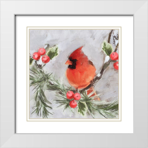 Cardinal White Modern Wood Framed Art Print with Double Matting by Blue, Nina