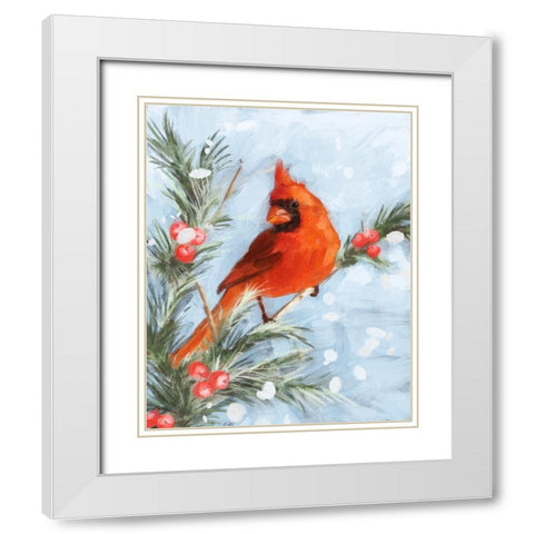 Cardinal IV White Modern Wood Framed Art Print with Double Matting by Blue, Nina