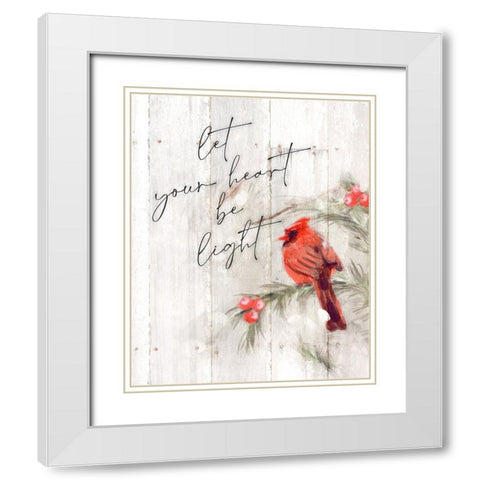 Heart Be Light White Modern Wood Framed Art Print with Double Matting by Blue, Nina