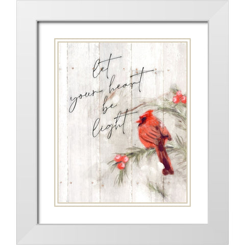 Heart Be Light White Modern Wood Framed Art Print with Double Matting by Blue, Nina