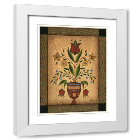 Floral II White Modern Wood Framed Art Print with Double Matting by Lewis, Kim