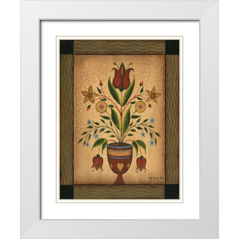 Floral II White Modern Wood Framed Art Print with Double Matting by Lewis, Kim
