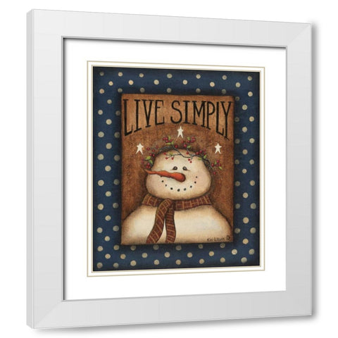Live Simply White Modern Wood Framed Art Print with Double Matting by Lewis, Kim