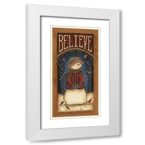 Believe White Modern Wood Framed Art Print with Double Matting by Lewis, Kim