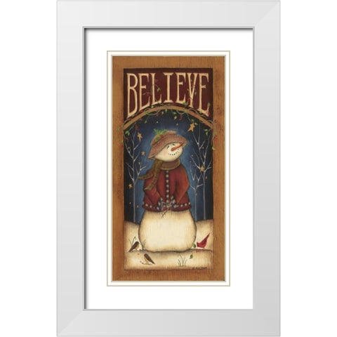 Believe White Modern Wood Framed Art Print with Double Matting by Lewis, Kim