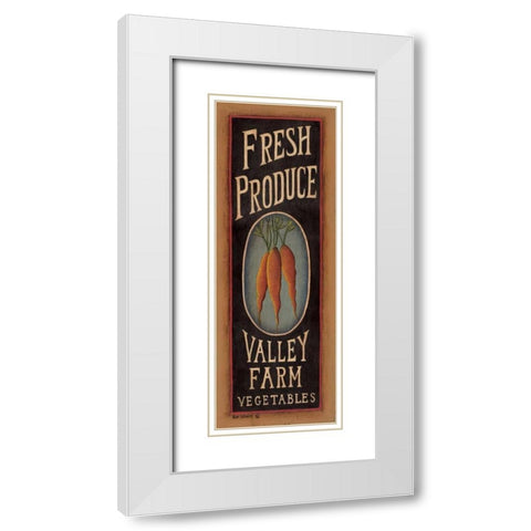 Carrots White Modern Wood Framed Art Print with Double Matting by Lewis, Kim