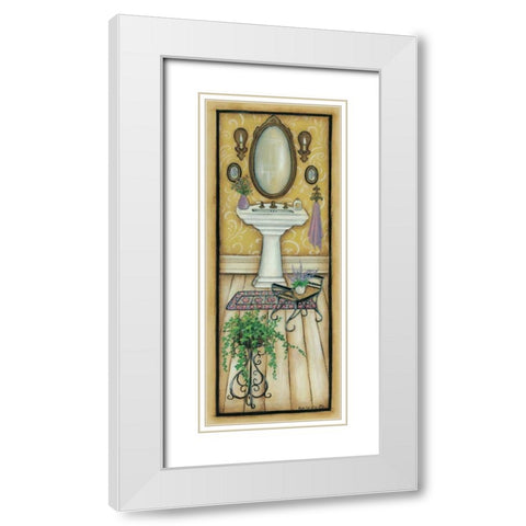 Purple Sink White Modern Wood Framed Art Print with Double Matting by Lewis, Kim