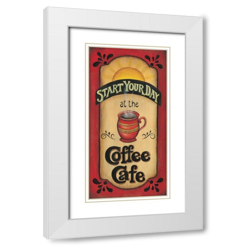 Start Your Day White Modern Wood Framed Art Print with Double Matting by Lewis, Kim