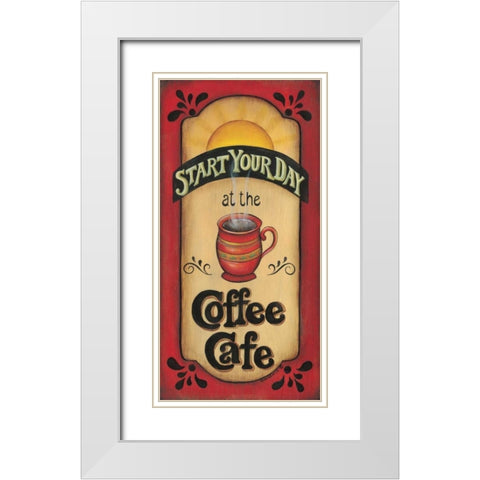 Start Your Day White Modern Wood Framed Art Print with Double Matting by Lewis, Kim