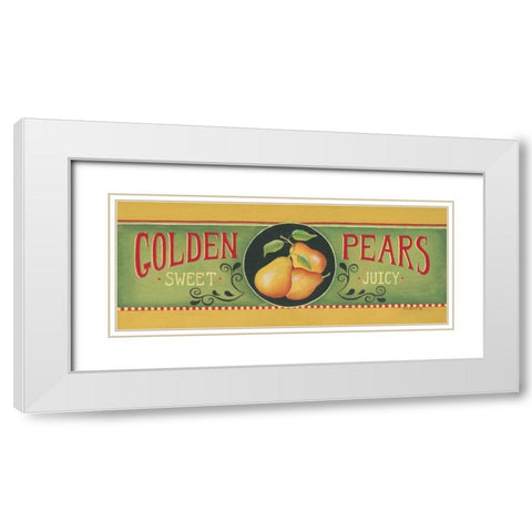 Golden Pears White Modern Wood Framed Art Print with Double Matting by Lewis, Kim