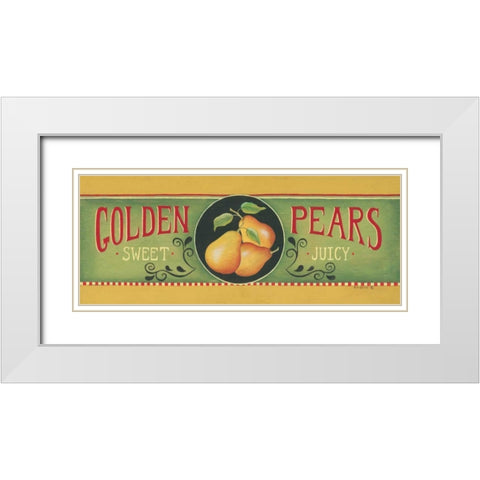 Golden Pears White Modern Wood Framed Art Print with Double Matting by Lewis, Kim