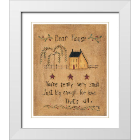 Dear House White Modern Wood Framed Art Print with Double Matting by Lewis, Kim
