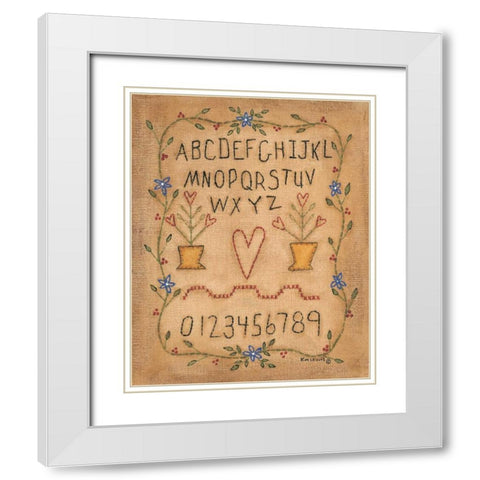 ABC White Modern Wood Framed Art Print with Double Matting by Lewis, Kim