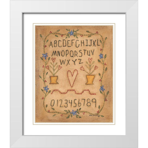 ABC White Modern Wood Framed Art Print with Double Matting by Lewis, Kim