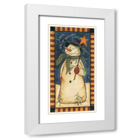 Warm Winter Welcome White Modern Wood Framed Art Print with Double Matting by Lewis, Kim