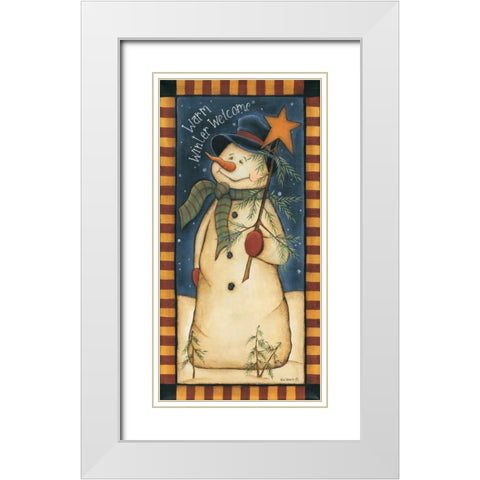 Warm Winter Welcome White Modern Wood Framed Art Print with Double Matting by Lewis, Kim