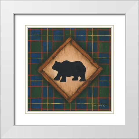 Bear White Modern Wood Framed Art Print with Double Matting by Lewis, Kim