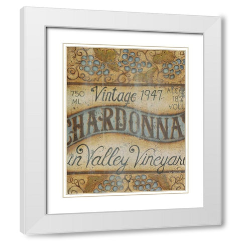 Valley Vineyard I White Modern Wood Framed Art Print with Double Matting by Lewis, Kim